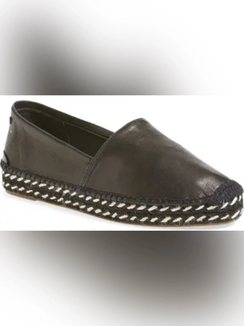 NEW Rag & Bone Noa Black Leather Espadrille Flats EU 36 US 6 Made in Spain